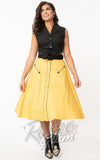Unique Vintage Oakley Swing Skirt in Mustard Yellow