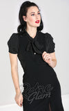 Hell Bunny Claire Pinafore Pencil Skirt in Black detail
