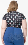 Unique Vintage X Jaws Feeding Time Print Rosemary Top curvy back