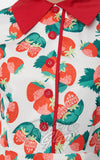 Smak Parlour White Fit & Flare Dress in Strawberry Print detail