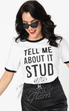 Unique Vintage X Grease Tell Me About It Stud Unisex Tee ringer