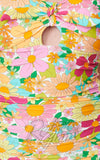 Unique Vintage 1970s Multicolor Floral Romper Swimsuit fabric