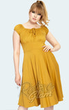 Voodoo Vixen Tessy Dress in Mustard detail